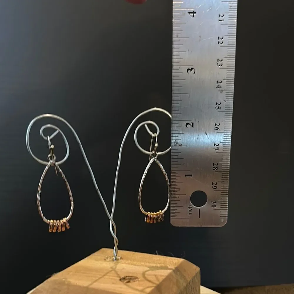 Modern Gold and Silver Two-Tone Earrings